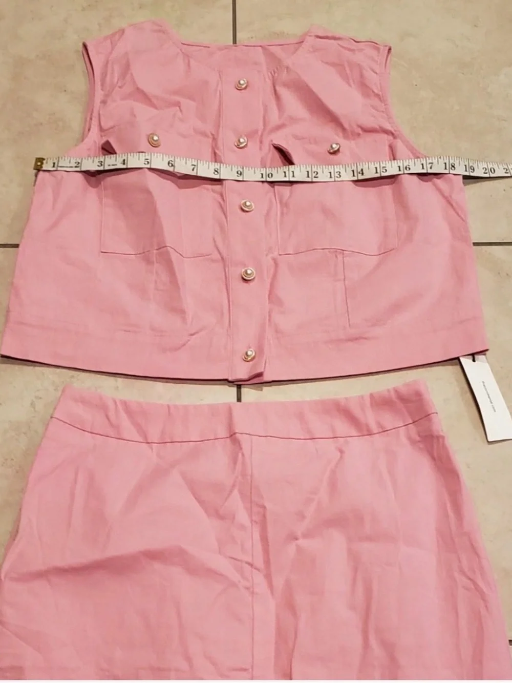 Commense Split pockets sleeveless Skirt set
